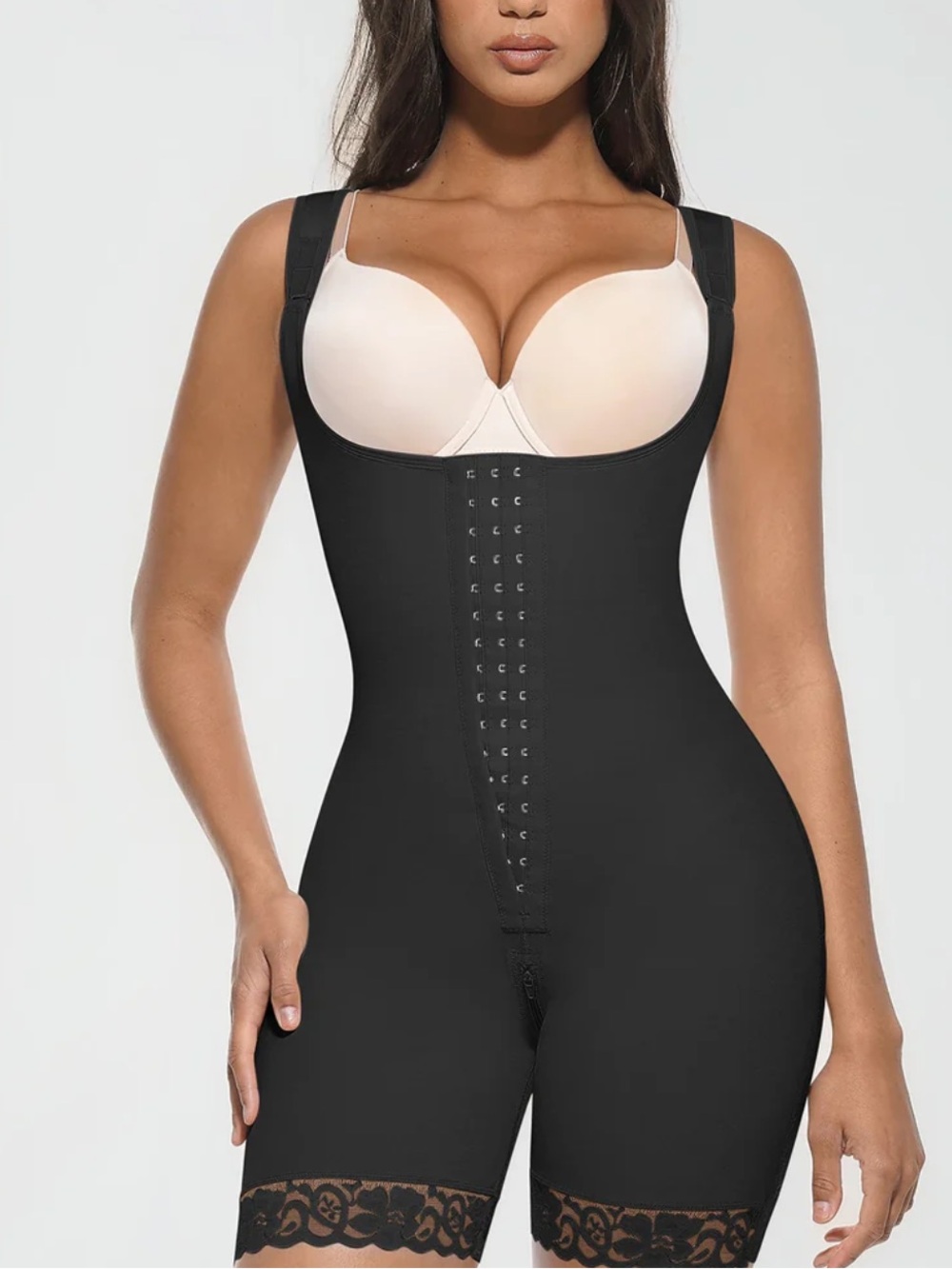 FeelinGirl Body Shaper Mesh Comfort Faja Bodysuit Size Small